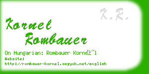 kornel rombauer business card